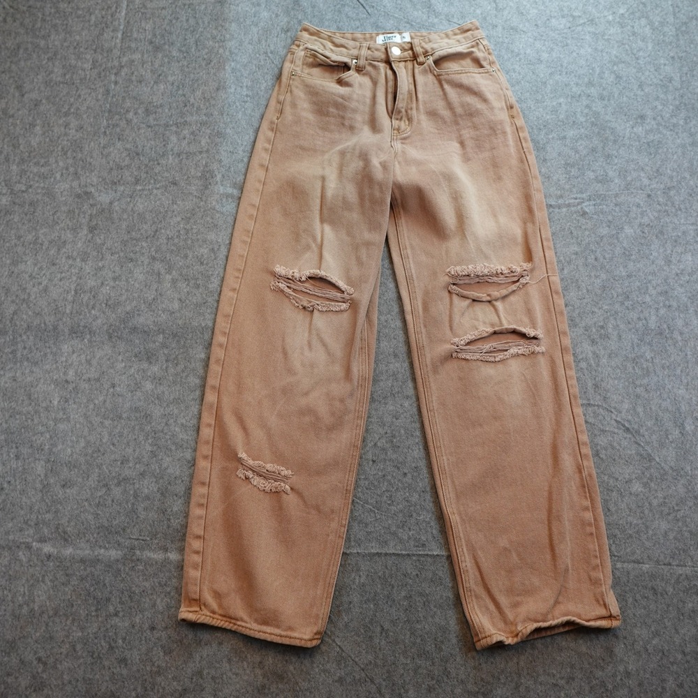 Tiger Mist Jeans‎ Womens Small Pink Distressed Denim Barrel Leg